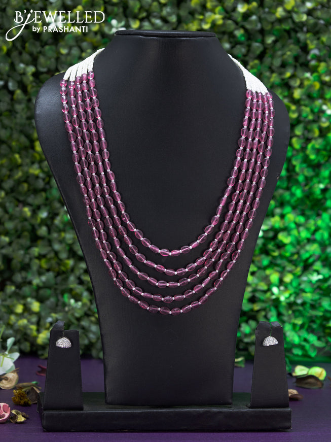 Jaipur multilayer pink beaded necklace