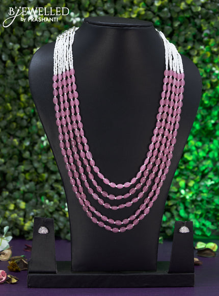 Jaipur multilayer baby pink beaded necklace