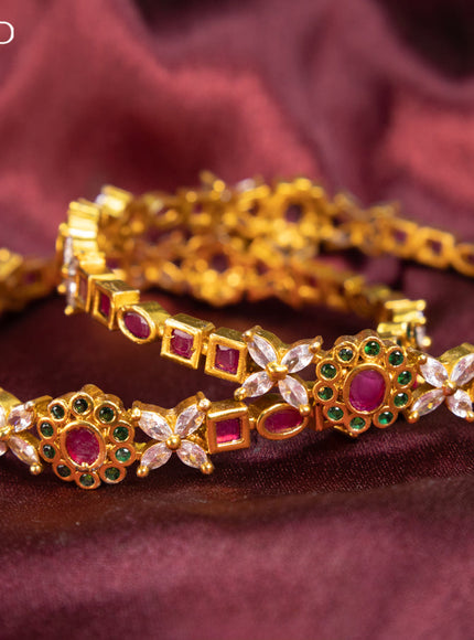 Antique bangle with kemp and cz stones