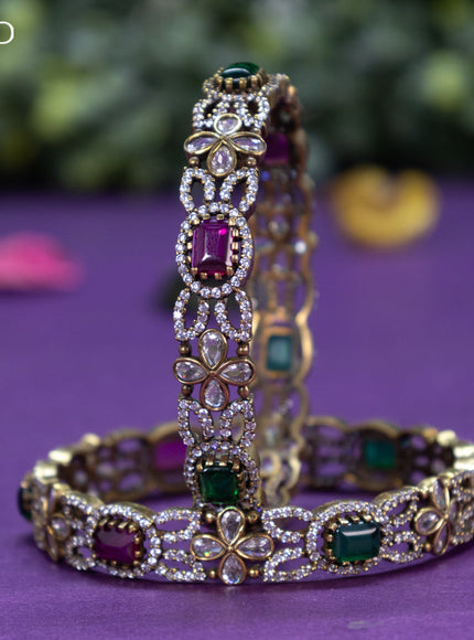 Victorian bangle with kemp and cz stones