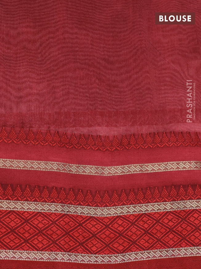 Maheshwari silk cotton saree pastel maroon and maroon with allover prints and thread & zari woven border