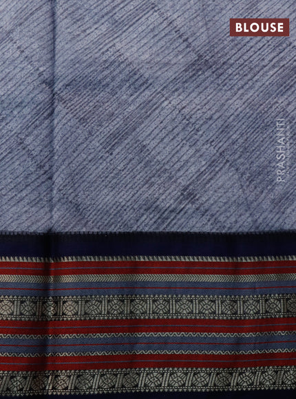 Maheshwari silk cotton saree elephat grey and maroon with allover prints and thread & zari woven border