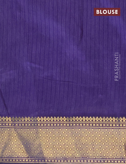 Semi tussar saree cs blue and dark blue with allover ikat prints and zari woven border