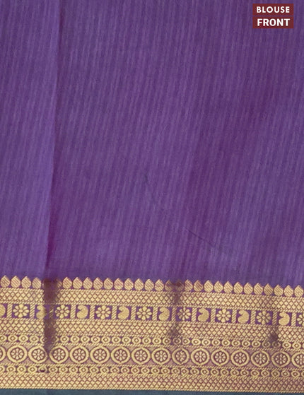 Semi tussar saree teal green and dual shade of violet with allover madhupani prints and zari woven border