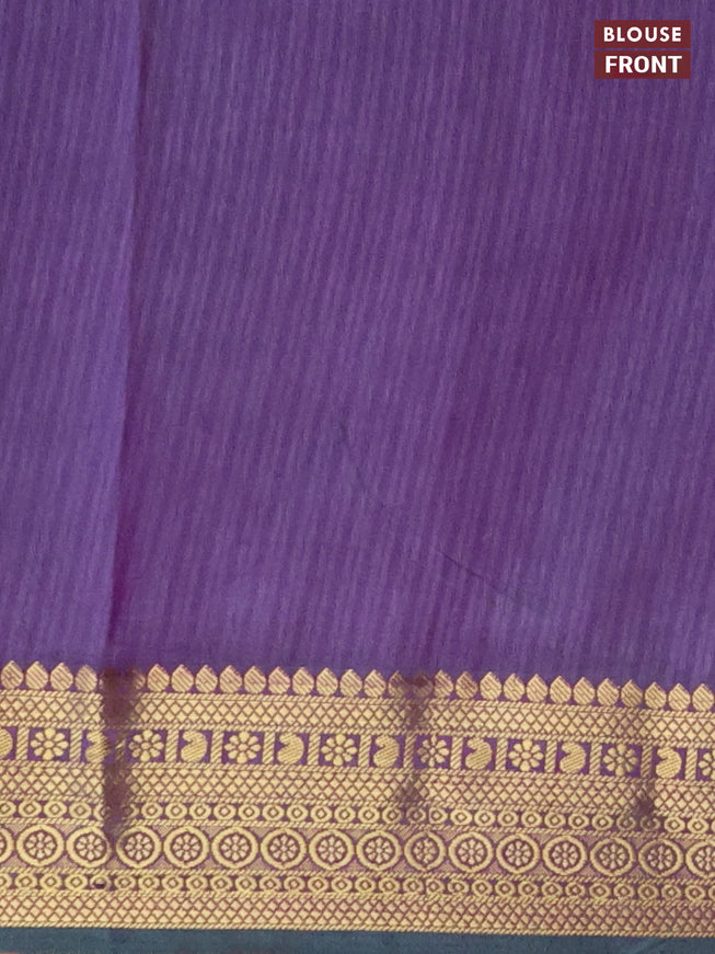 Semi tussar saree teal green and dual shade of violet with allover madhupani prints and zari woven border