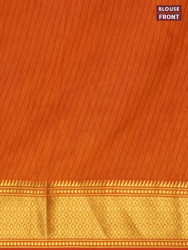 Semi tussar saree pink and dual shade of mustard with allover ikat prints and zari woven border