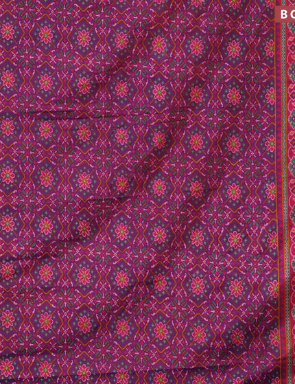 Semi tussar saree dual shade of purple and pink with allover prints and zari woven border