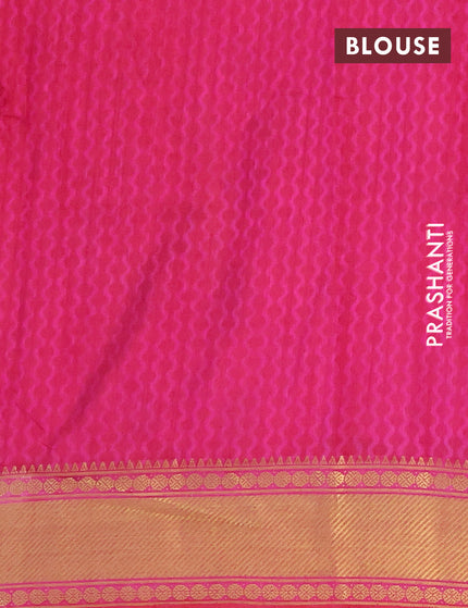 Semi tussar saree dual shade of purple and pink with allover prints and zari woven border