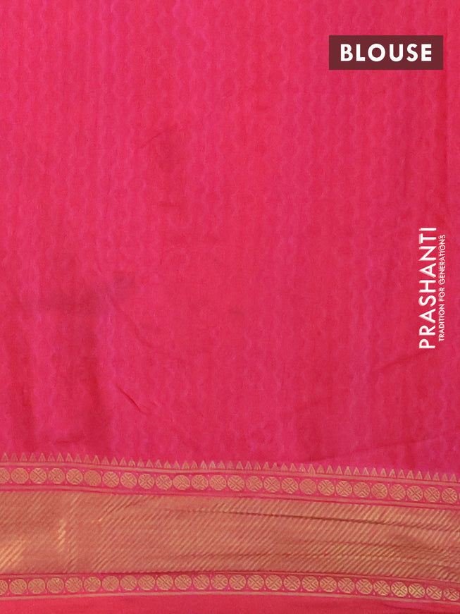 Semi tussar saree dual shade of purple and pink with allover prints and zari woven border