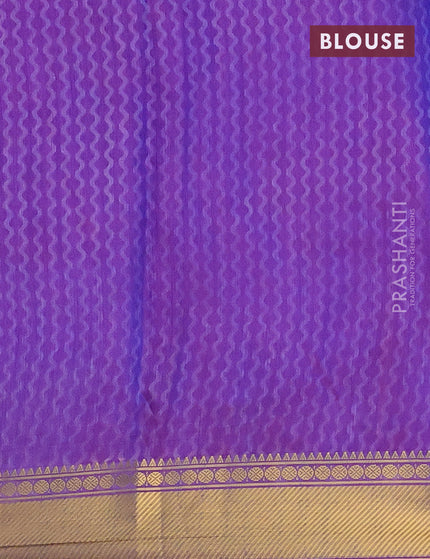 Semi tussar saree pink and dual shade of bluish maroon with allover ikat prints and zari woven border