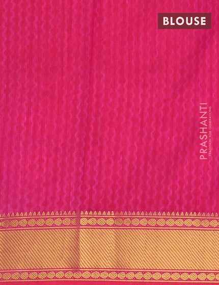 Semi tussar saree dual shade of purple and pink with allover ikat prints and zari woven border