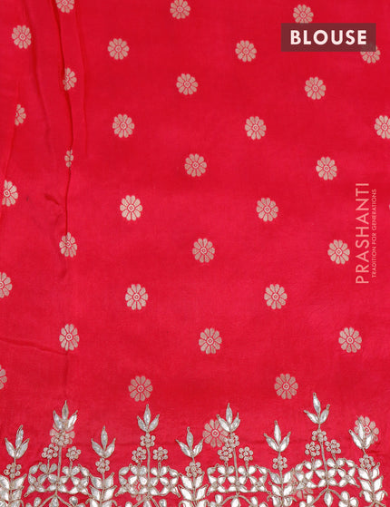 Georgette silk saree pink with allover bandhani prints & banarasi zari weaves and zari woven gottapatti lace work border