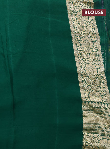 Banarasi georgette silk saree green with allover floral design thread & zari weaves and woven border