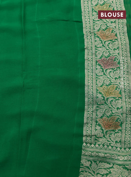 Banarasi georgette silk saree green with allover thread & zari weaves and woven border