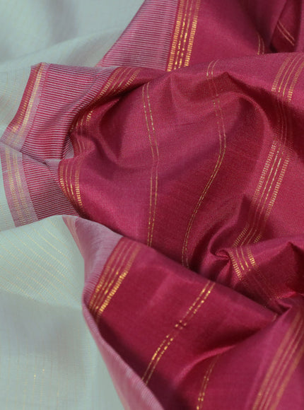 Pure kanjivaram silk saree grey shade and maroon with allover zari wevaes and zari woven border