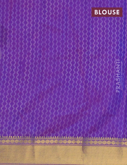 Semi tussar saree pink and dual shade of blue with allover ikat prints and zari woven border