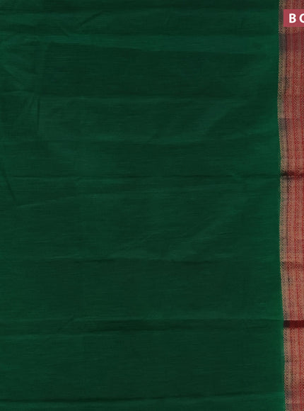 Banarasi semi matka saree green and kumkum red with plain body and long antique zari border