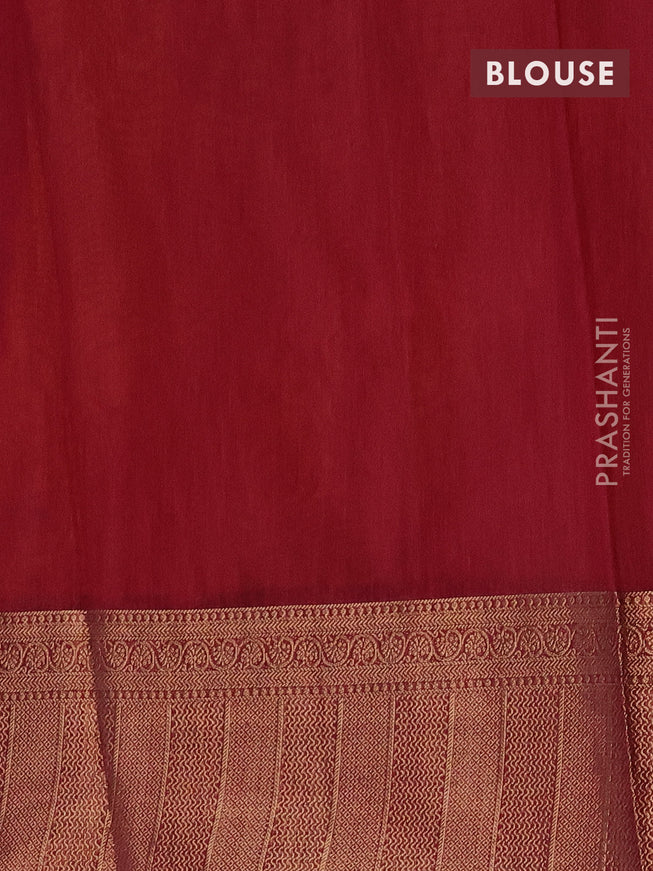 Banarasi semi matka saree mango yellow and dark magenta pink with plain body and antique zari border