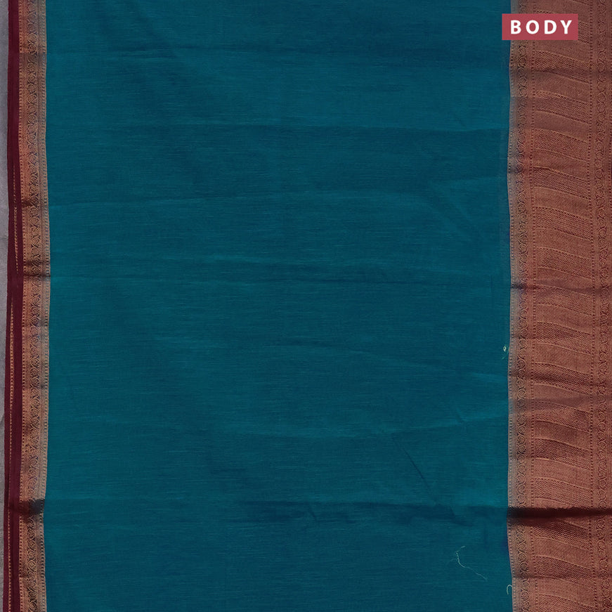 Banarasi semi matka saree cs blue and wine shade with plain body and antique zari border