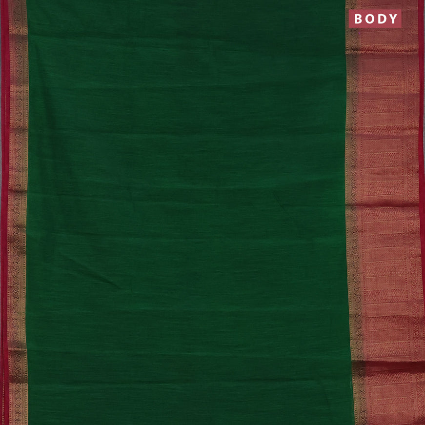 Banarasi semi matka saree green and dark magenta pink with plain body and antique zari border