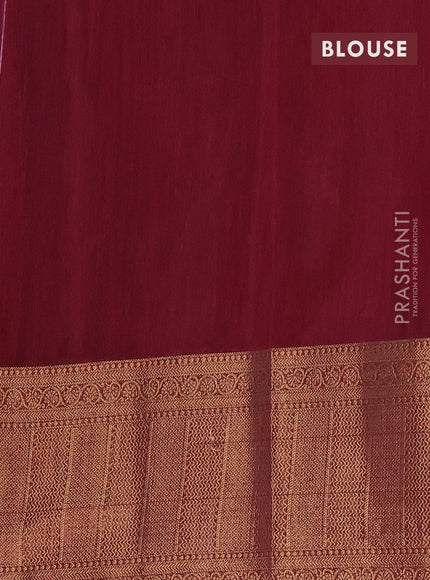 Banarasi semi matka saree peacock blue and dark magenta pink with plain body and antique zari border