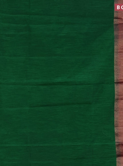 Banarasi semi matka saree green and maroon with plain body and antique zari border