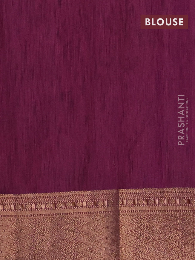 Banarasi semi matka saree pastel blue shade and purple with plain body and antique zari border