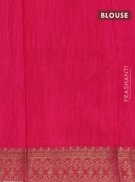 Banarasi semi matka saree green and pink with plain body and antique zari border