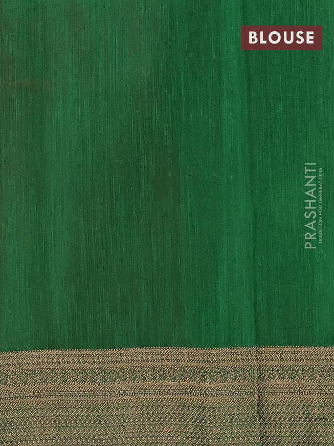 Banarasi semi matka saree kumkum red and green with plain body and antique zari border