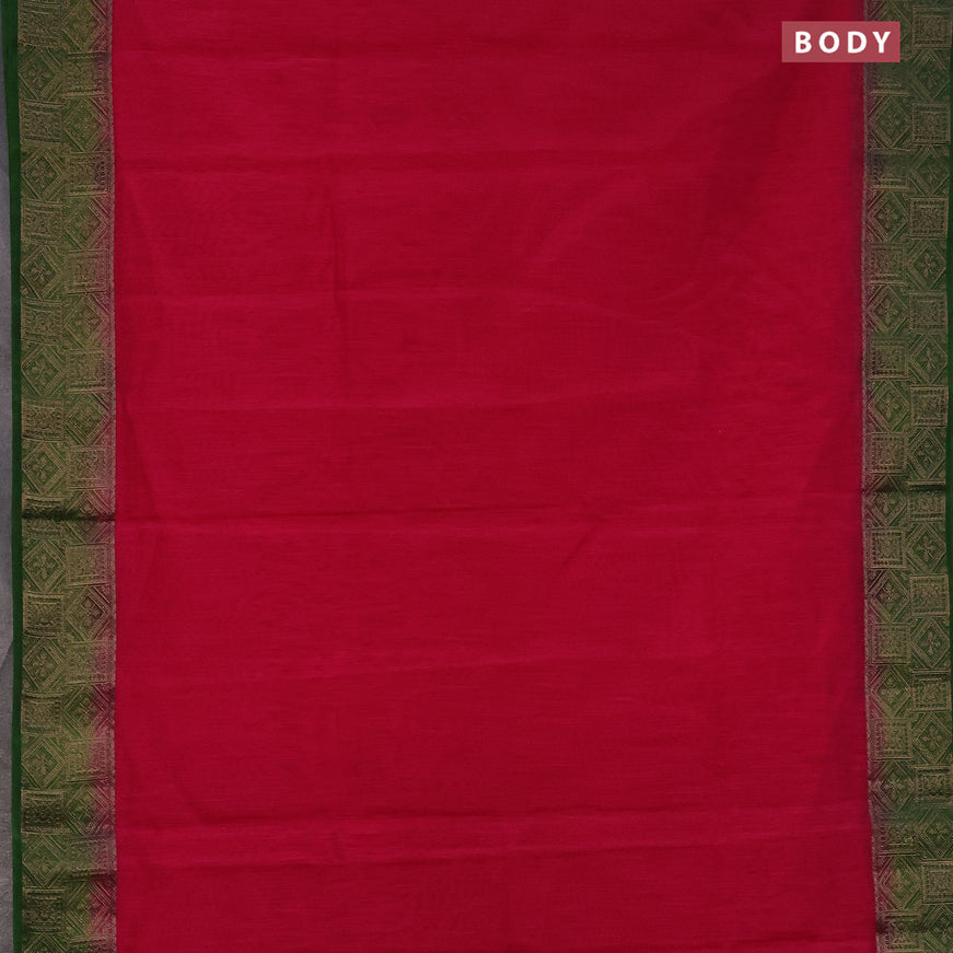 Banarasi semi matka saree pink and green with plain body and antique zari border