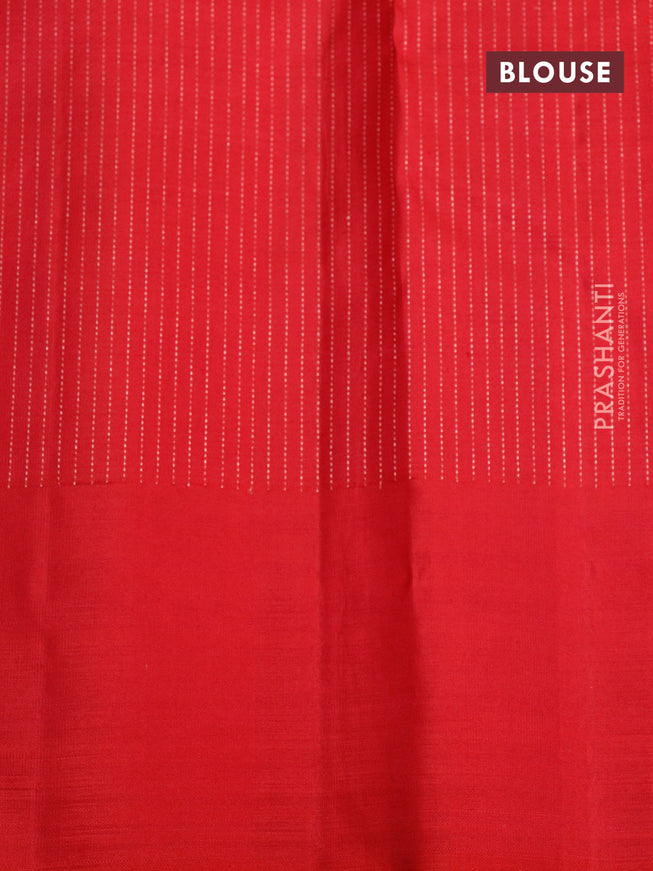 Pure kanjivaram silk saree dark pink with allover thread woven brocade weaves and zari woven paisley butta border