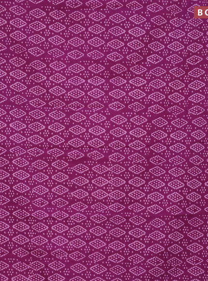 Jaipur cotton saree purple with allover geometric prints and printed border