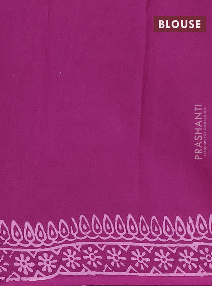 Jaipur cotton saree purple with allover geometric prints and printed border