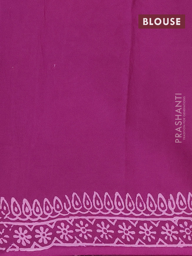 Jaipur cotton saree purple with allover geometric prints and printed border