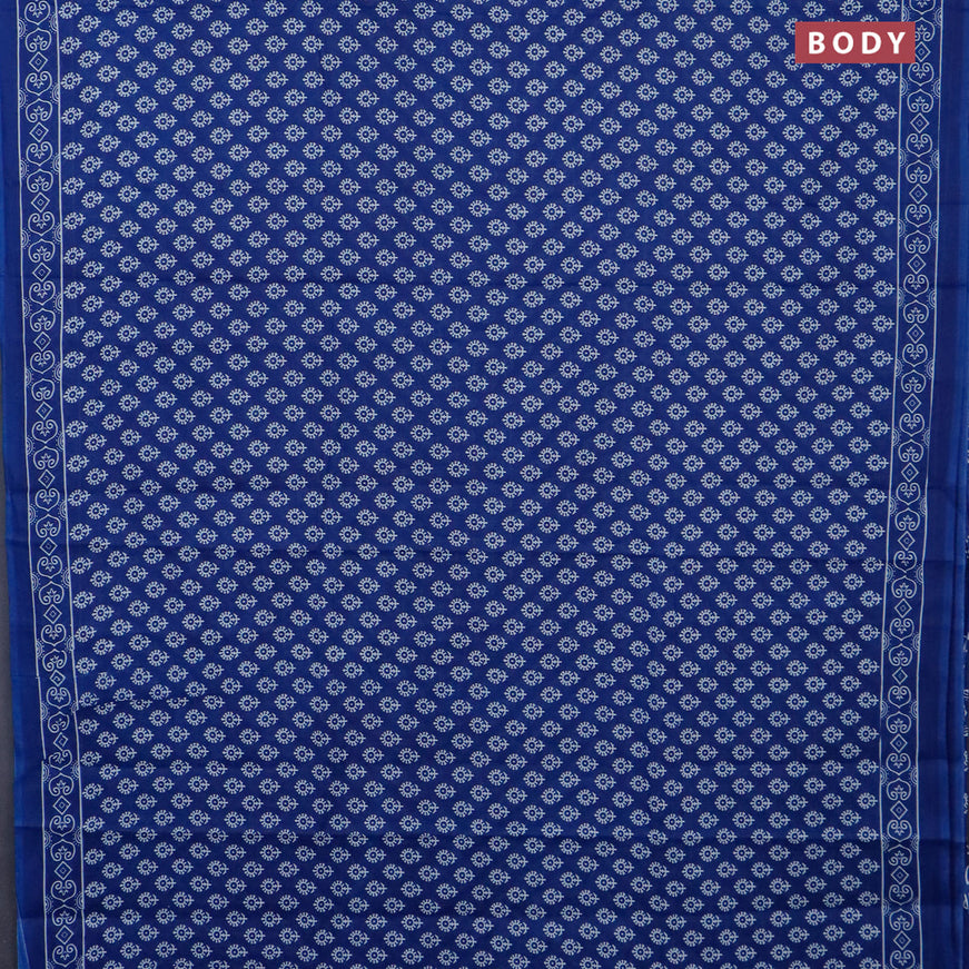 Jaipur cotton saree blue with allover butta prints and printed border