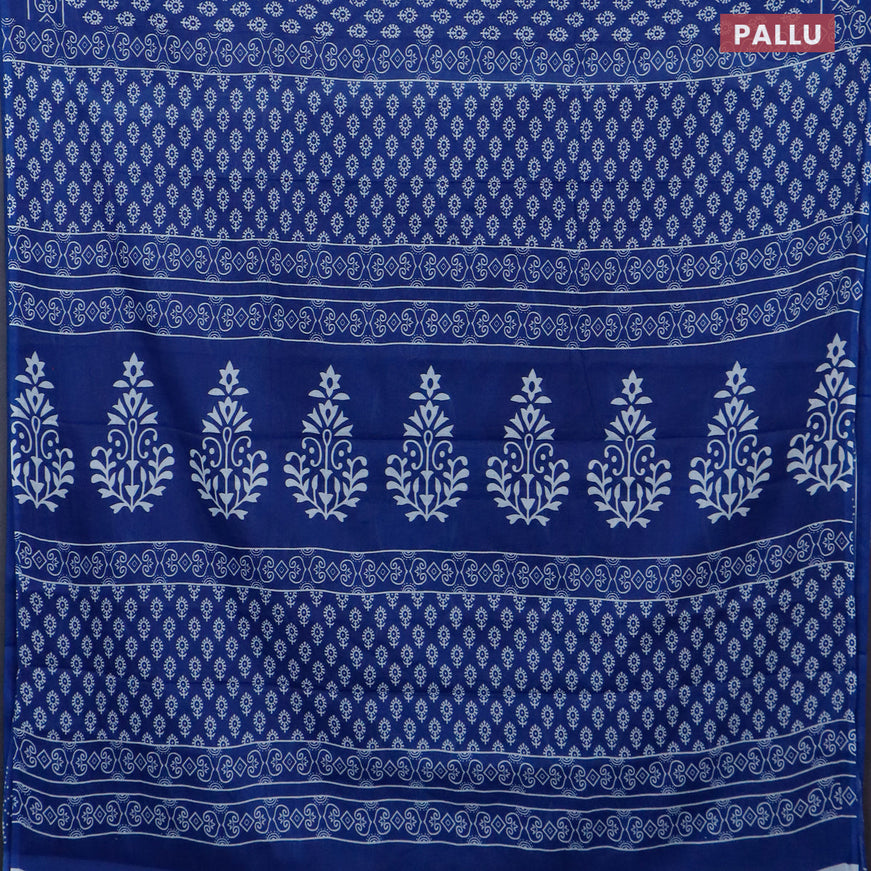 Jaipur cotton saree blue with allover butta prints and printed border