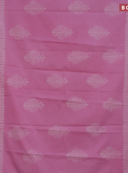 Jaipur cotton saree light pink with butta prints and printed border