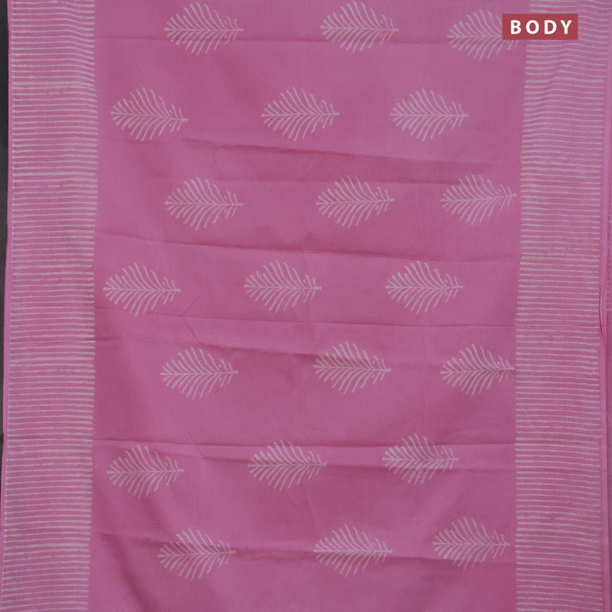 Jaipur cotton saree light pink with butta prints and printed border