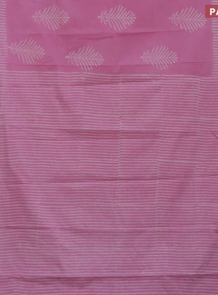 Jaipur cotton saree light pink with butta prints and printed border