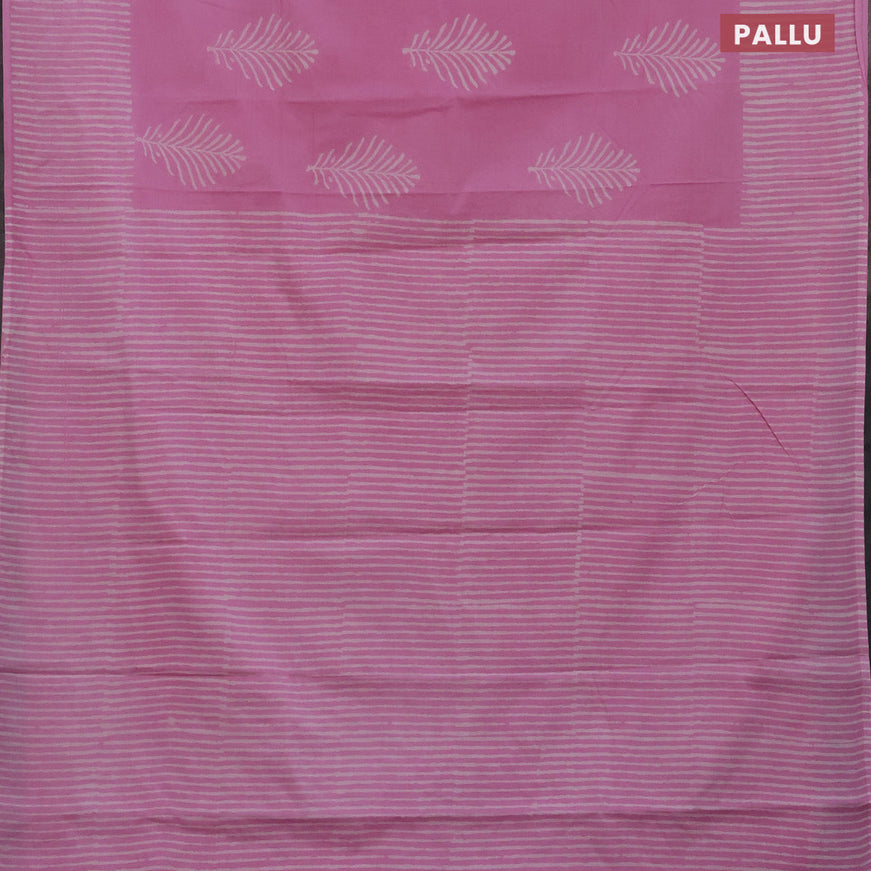 Jaipur cotton saree light pink with butta prints and printed border