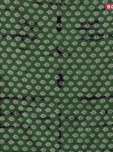 Jaipur cotton saree green and black with allover butta prints and printed border