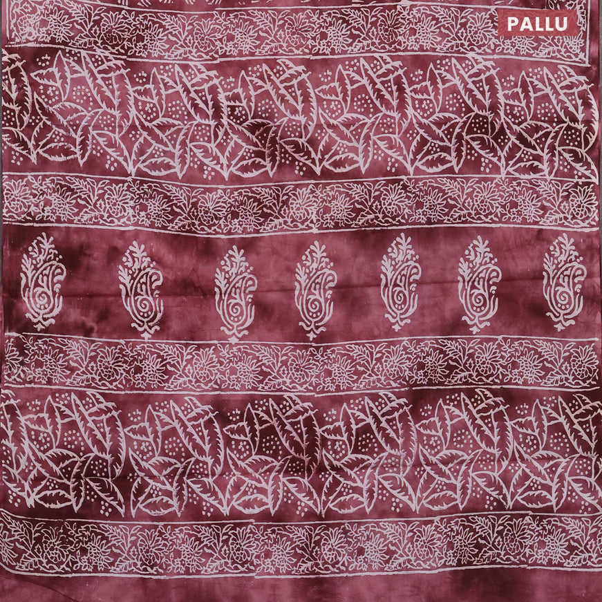 Jaipur cotton saree maroon shade with allover butta prints and printed border