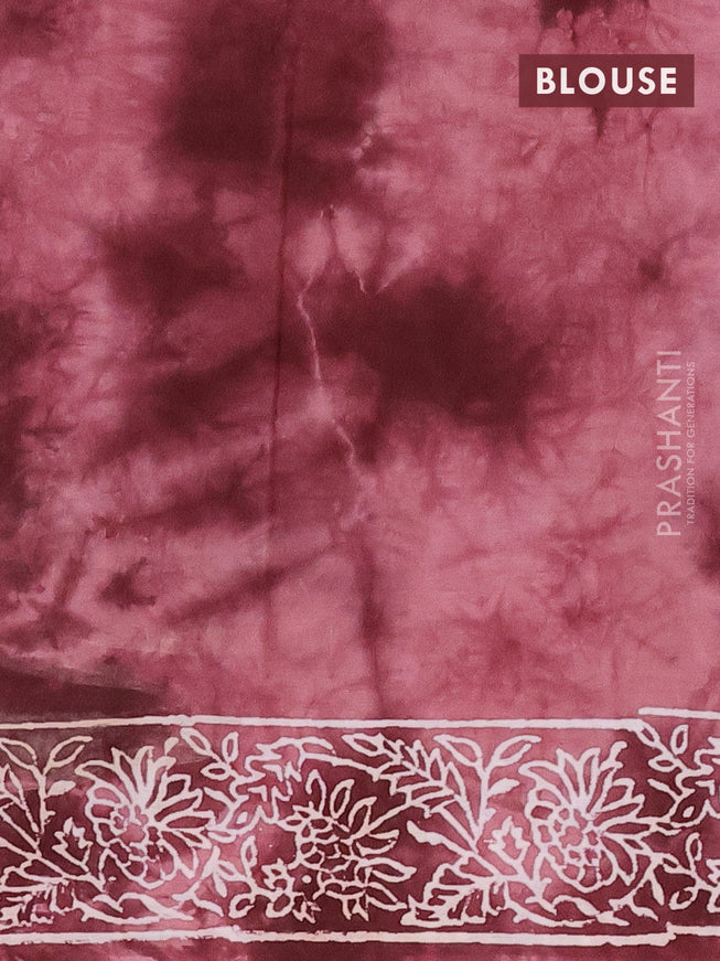 Jaipur cotton saree maroon shade with allover butta prints and printed border