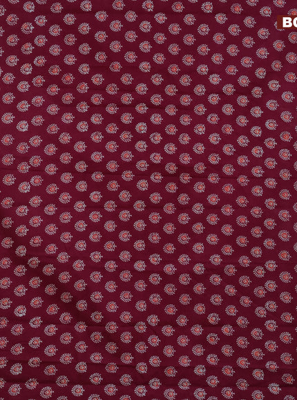 Jaipur cotton saree maroon with allover butta prints and printed border