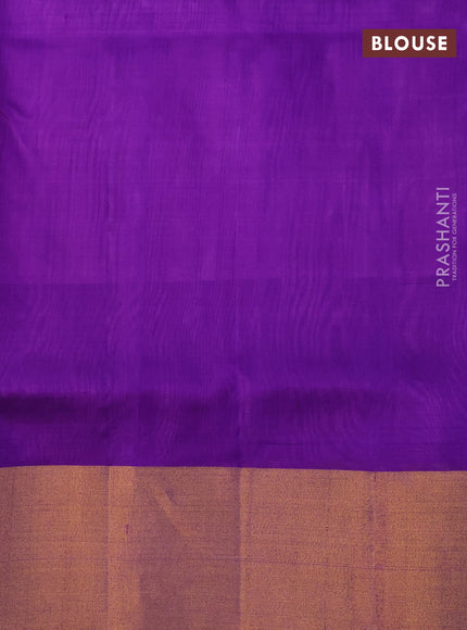 Pure uppada silk saree light pink and violet with allover zari woven floral buttas and zari woven border