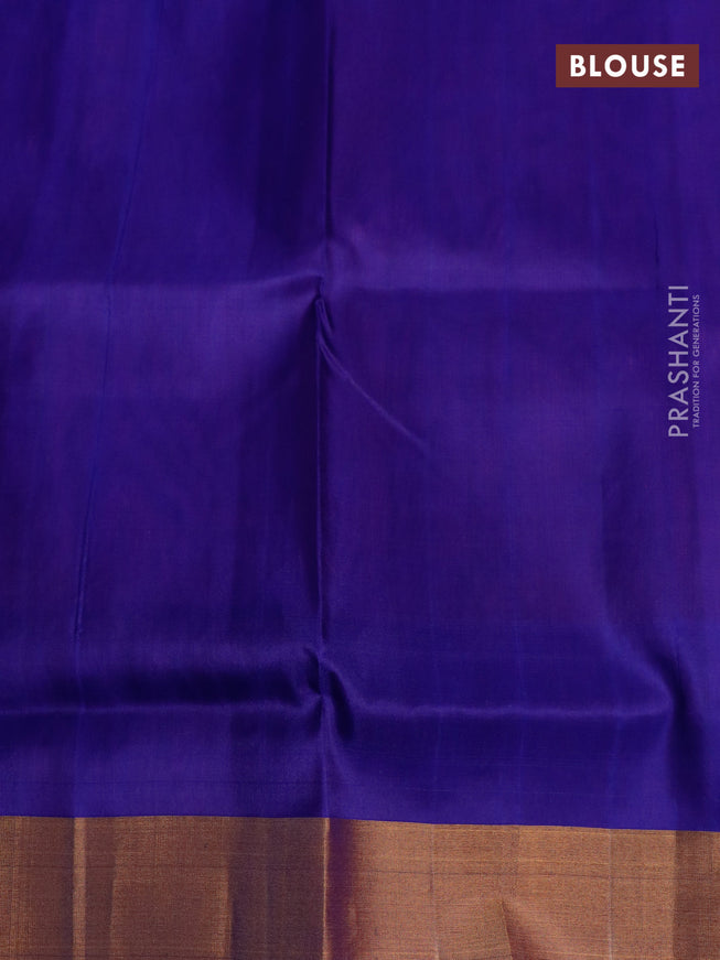 Pure uppada silk saree pink and blue with thread & zari woven buttas and zari woven border