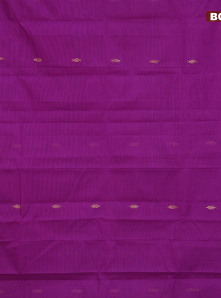 Gadwal cotton saree purple and green with zari woven buttas and temple design zari woven border