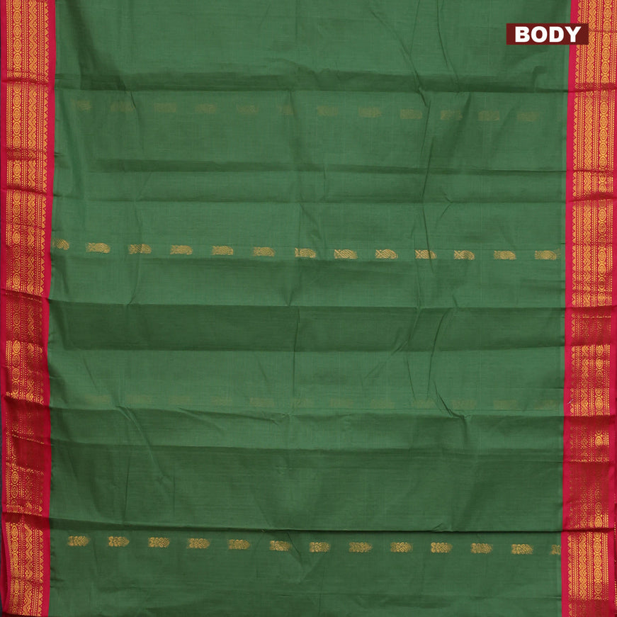 Gadwal cotton saree green shae and pink with zari woven buttas and zari woven border