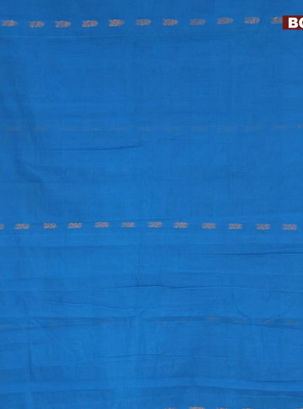 Gadwal cotton saree cs blue and maroon with zari woven buttas and zari woven border