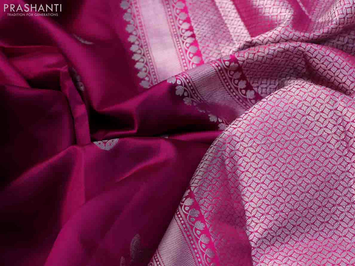 Chiniya silk saree pink with zari woven buttas and zari woven simple border